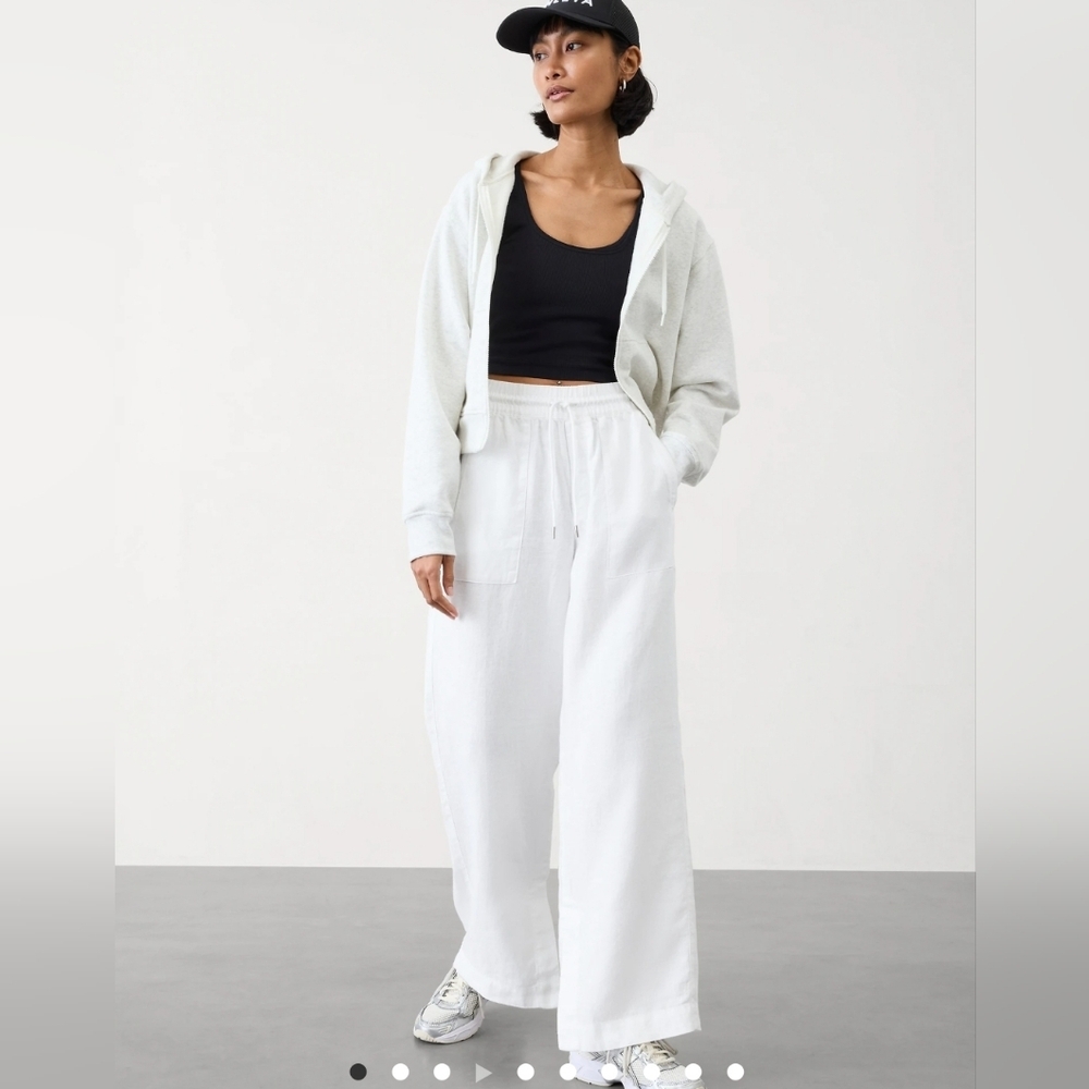 Athleta Retreat Wide Leg Linen Lounge/Resortwear Pants